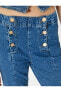 İspanyol Paça Kot Pantolon Önden Çift Düğme Detaylı Cepli - Flare Jeans