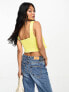 Фото #7 товара ASOS DESIGN structured satin cami with bow detail in yellow