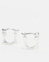 Reclaimed Vintage unisex square huggie hoops in silver