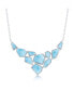 Фото #1 товара Sterling Silver Large Hexagon & Small Multi-Shaped Larimar Necklace