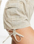 COLLUSION cargo short with ruched sides in stone