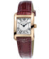 ფოტო #1 პროდუქტის Women's Swiss Carree Red Patent Leather Strap Watch 23x21mm