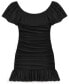 Big Girls Ruched Flutter-Sleeve Mesh Dress