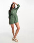 Фото #2 товара Miss Selfridge belted utility playsuit in sage