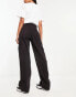 DTT Molly high waisted wide leg cargo jeans in washed black