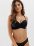 Pour Moi Eden lace trim t-shirt bra in black