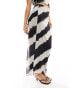 New Look mesh tie dye midi skirt co-ord in black stripe