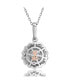 Фото #2 товара Suzy Levian New York suzy Levian Sterling Silver Cubic Zirconia Rope Halo Solitaire Pendant Necklace