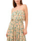 Фото #3 товара Платье 1.State женское с цветочным принтом без бретелек и оборками до середины икры.