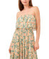 Women's Floral-Print Strapless Ruffle-Tiered Midi Dress