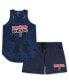 ფოტო #3 პროდუქტის Women's Navy Boston Red Sox Plus Size Cloud Tank Top and Shorts Sleep Set