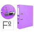 LIDERPAPEL Lever arch file PVC lined document folio with rado spine 75 mm lilac metal compressor
