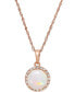 Фото #1 товара Macy's opal (3/4 ct. t.w.) and Diamond Accent Pendant Necklace in 14k Rose Gold