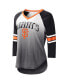 ფოტო #1 პროდუქტის Women's White, Black San Francisco Giants Lead-Off Raglan 3/4-Sleeve V-Neck T-shirt