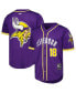 Фото #1 товара Men's Justin Jefferson Purple Minnesota Vikings Mesh Baseball Button-Up T-shirt