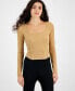 ფოტო #1 პროდუქტის Women's Ribbed Square-Neck Long-Sleeve Sweater, Created for Macy's
