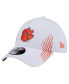 Фото #1 товара Men's White Clemson Tigers Active Slash Sides 39Thirty Flex Hat