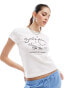 Stradivarius 'bella praia' baby tee in white