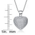 Фото #3 товара Cubic Zirconia Sterling Silver Rhodium Plated Micro Set Heart Shape Drop Pendant