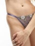 Topshop Etta embroidered flower thong in lilac