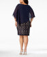 Фото #2 товара Plus Size Chiffon-Overlay Lace Sheath Dress