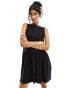 ASOS DESIGN sleeveless smock mini dress with low back in black Черный, 44 - фото #3