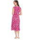 ფოტო #2 პროდუქტის Petite Printed Jewel-Neck Midi Dress