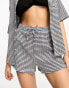 Фото #6 товара The Frolic bromine beach short co-ord in black and white textured gingham