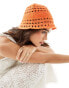 Фото #1 товара Mango crochet bucket hat in orange