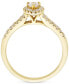 ფოტო #3 პროდუქტის Diamond Halo Engagement Ring (1/2 ct. t.w.) in 14k Gold