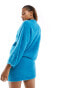 Фото #8 товара Only oversized wide sleeve fluffy jumper co-ord in bright blue