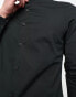 Фото #4 товара ASOS DESIGN easy iron slim fit poplin shirt with grandad collar in black