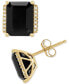 ფოტო #3 პროდუქტის Onyx & Diamond Accent Stud Earrings in 14k Gold