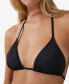 Women's Solid Slider Triangle Bikini Top