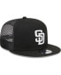 Фото #5 товара Men's Black San Diego Padres Trucker 9FIFTY Snapback Hat