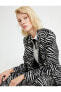 Zebra Desenli Kruvaze Blazer Ceket