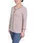 Women's 3/4 Sleeve Piped Top