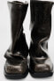 Leather ankle boots with buckled gaiters