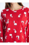 Фото #11 товара Комплект пижамы в новогоднем стиле с длинным рукавом для женщин Bisiklet Yaka Yılbaşı Temalı