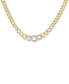 ფოტო #1 პროდუქტის Diamond Cuban Link 18" Chain Necklace (1/3 ct. t.w.) in 14k Gold-Plated Sterling Silver