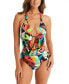 Bar III 299143 Women's Tropical Dreams Cowlneck One-Piece Swimsuit Size XL