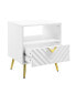 Gaines End Table, White High Gloss Finish