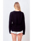 ფოტო #3 პროდუქტის Women's V-neckline Long Sleeve Sweater
