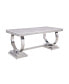 Фото #3 товара Zander Dining Table, White Printed Faux Marble & Mirrored Silver Finish
