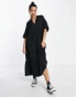 Фото #1 товара ASOS DESIGN chuck on smock midi dress in black