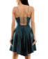 ფოტო #10 პროდუქტის Juniors' Plunge-Neck Lace-Up Skater Dress