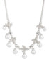ფოტო #1 პროდუქტის Silver-Tone Crystal & Imitation Pearl Statement Necklace, 16" + 3" extender
