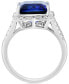 ფოტო #4 პროდუქტის EFFY® Lab Grown Sapphire (7-5/8 ct. t.w.) & Lab Grown Diamond (1 ct. t.w.) Halo Statement Ring in 14k Gold