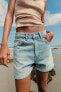 Trf high-rise mom fit denim bermuda shorts