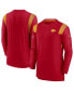 ფოტო #1 პროდუქტის Men's Red Kansas City Chiefs Sideline Tonal Logo Performance Player Long Sleeve T-shirt
